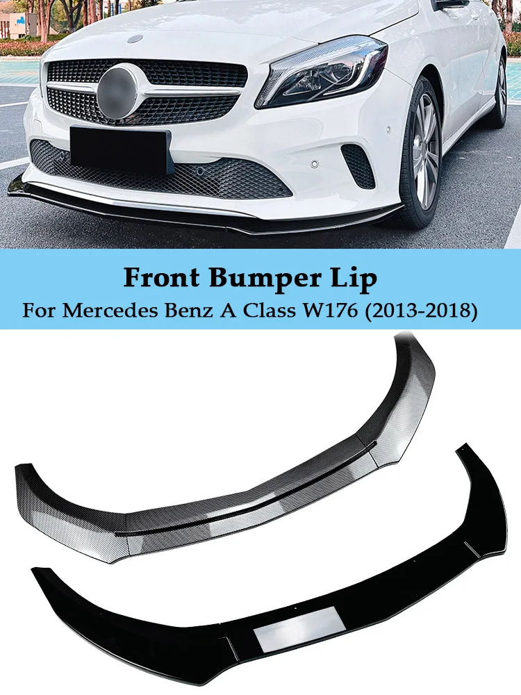 Front Bumper Lip For Mercedes Benz A Class W176 Spoiler Front Skirt Spoiler 2013 2014 2015 2016 2017 2018 Body Kit A200 A260 A45