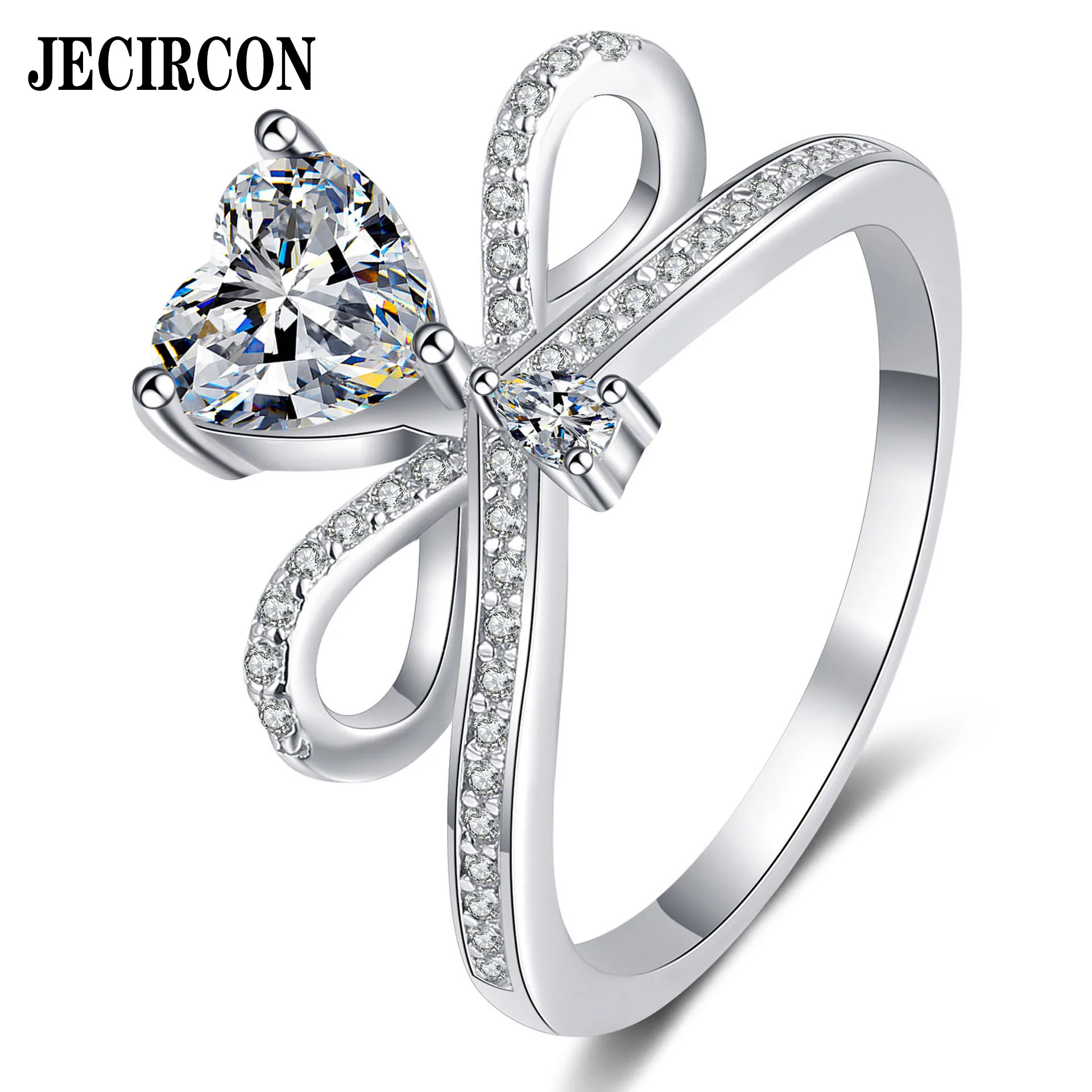 

JECIRCON 925 Sterling Silver Heart Beating Ring for Women 1 Carat Moissanite Plated PT950 Gold Ring Manufacturer Spot Wholesale