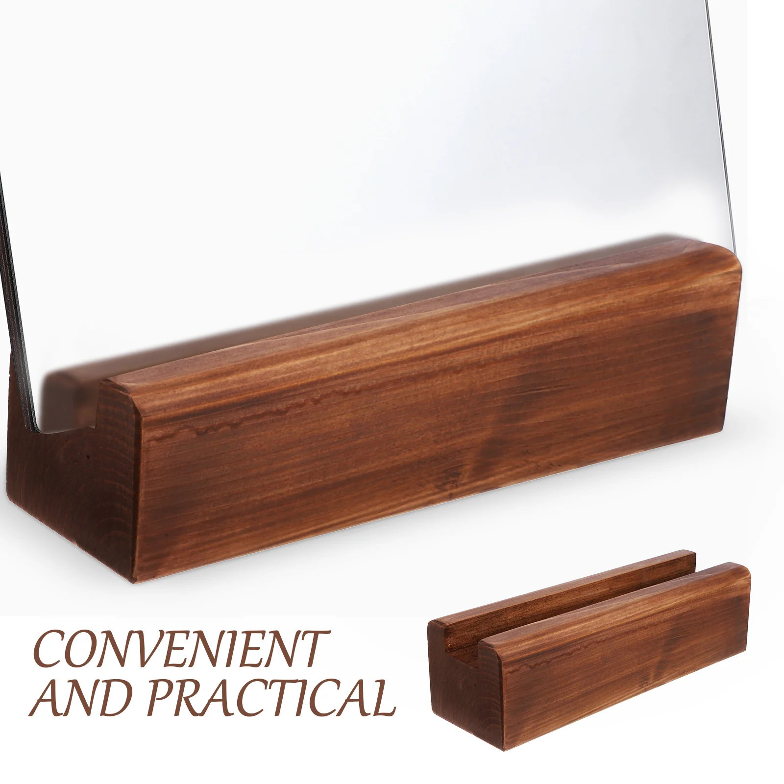 

Wood Full Length Mirror Stand Holder Sturdy Smooth Wooden Base Display Support Reusable Long Term Use Safe Easy