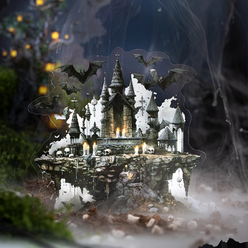 10 Blatt/Beutel Gothic Abandoned City Scenery Aufkleber für Scrapbooking Planer Notebook DIY Handyhülle Dekoration Büro Geschenk – Detail 9