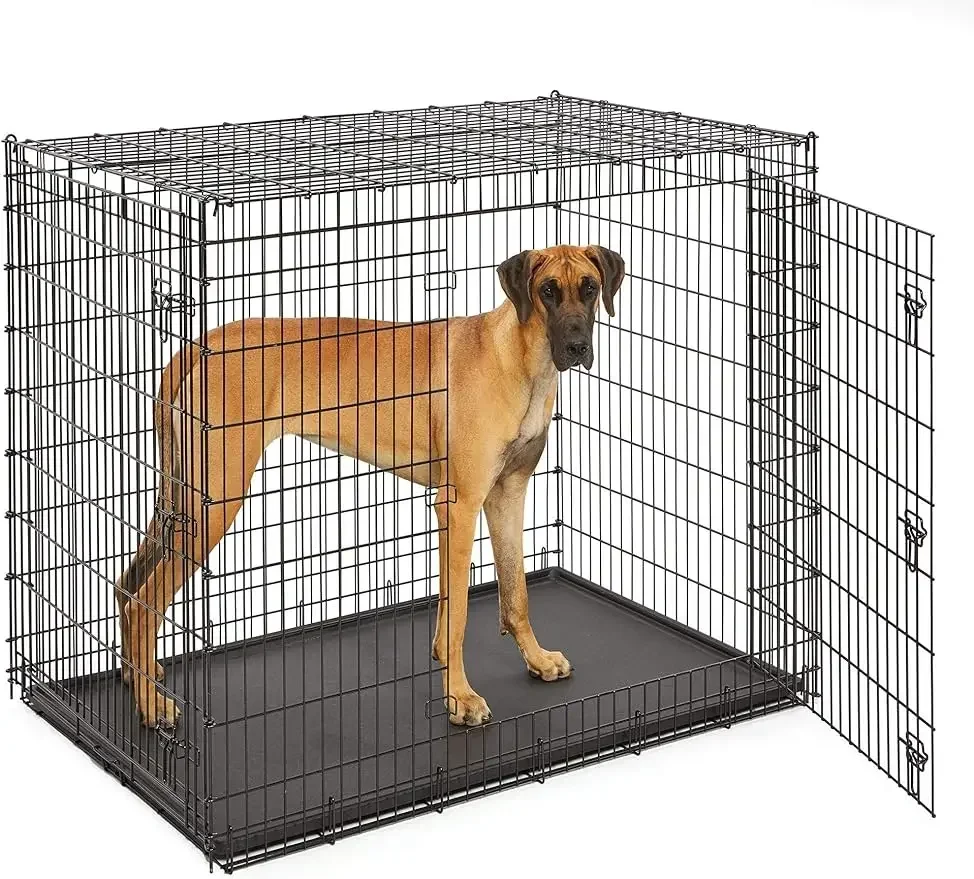 Midwest Homes for Pets SL54DD Ginormus Double Door Dog Crate dla XXL dla dużych psów ras, Great Dane, Pastff, St. Bernard