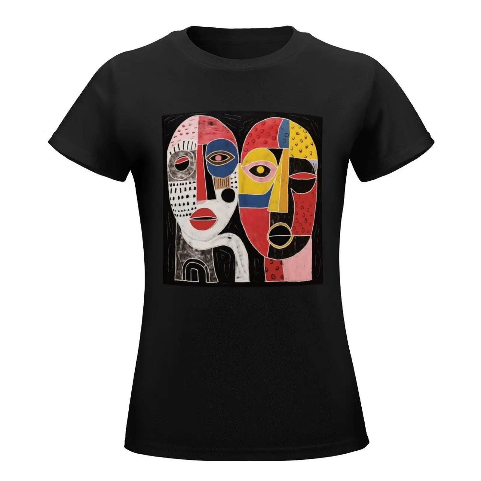 Couple Abstract Face Art T-Shirt summer top quick-drying sublime lady clothes workout shirts for Women loose fit