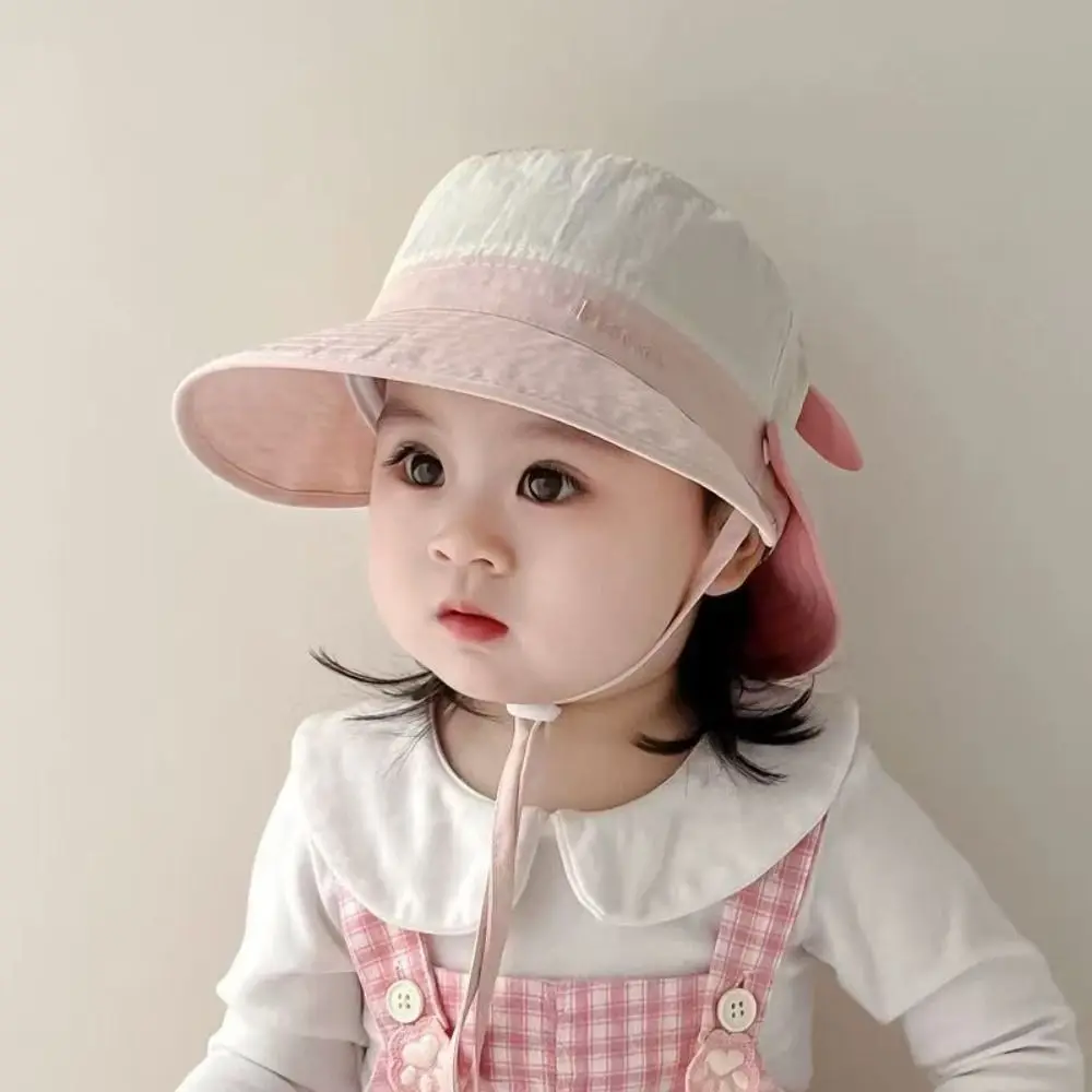 

Quick-dry Cartoon Animal Bucket Hat Detachable Letter Embroidery Summer Kid Sunhat Anti-UV Sun Hat Shading Hat