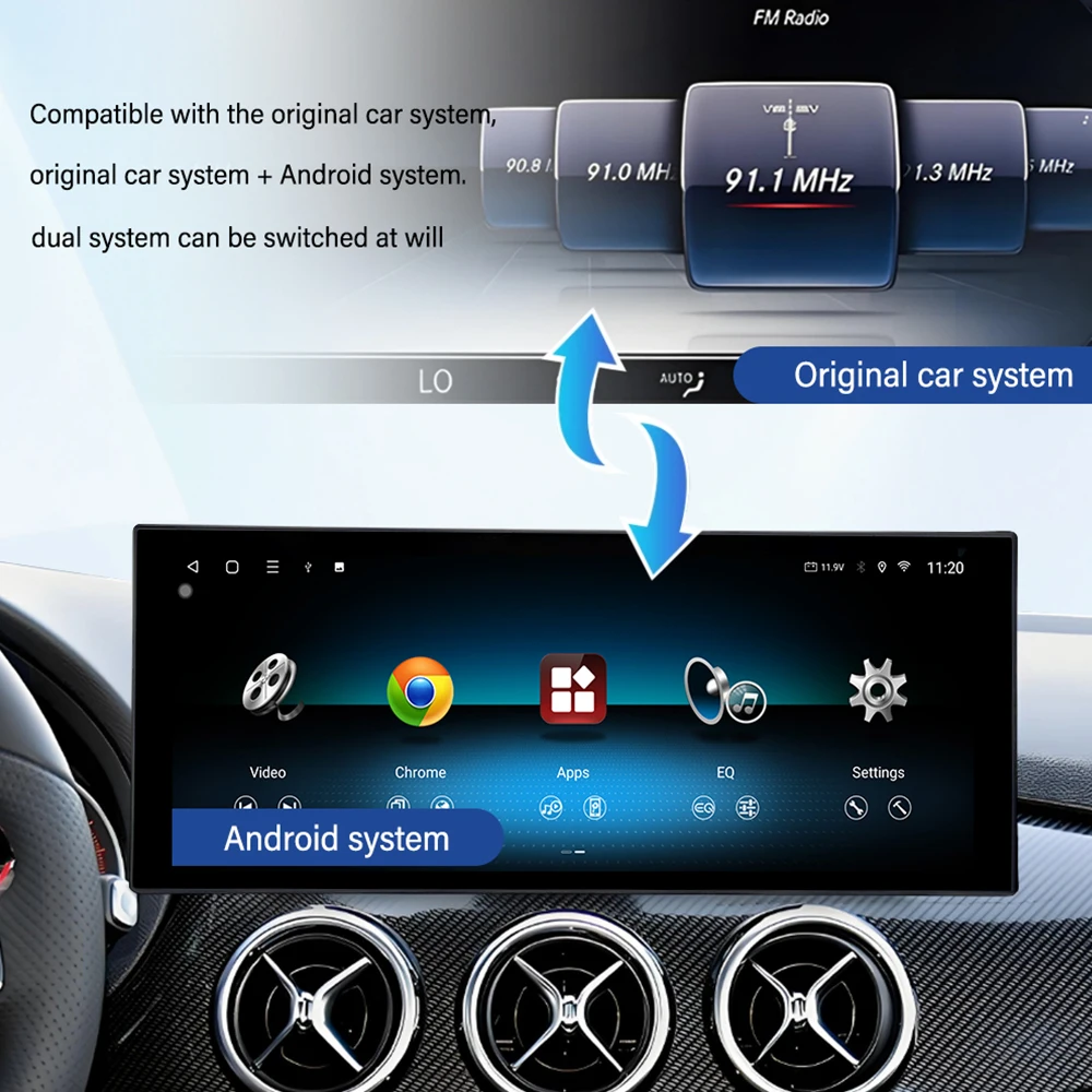 Carplay Android 14 for Mercedes Benz E Class W212 2009 - 2015 QLED Car Stereo Radio Multimedia Display GPS Navigation WiFi BT