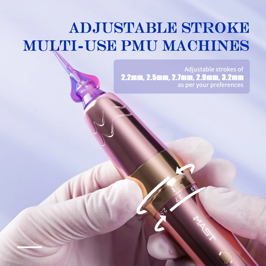 Mast P60 Wireless Tattoo Pen Machine With 2.2mm-3.2mm Adjustable Stroke Length Eyebrow Lips Permanent Makeup Machine