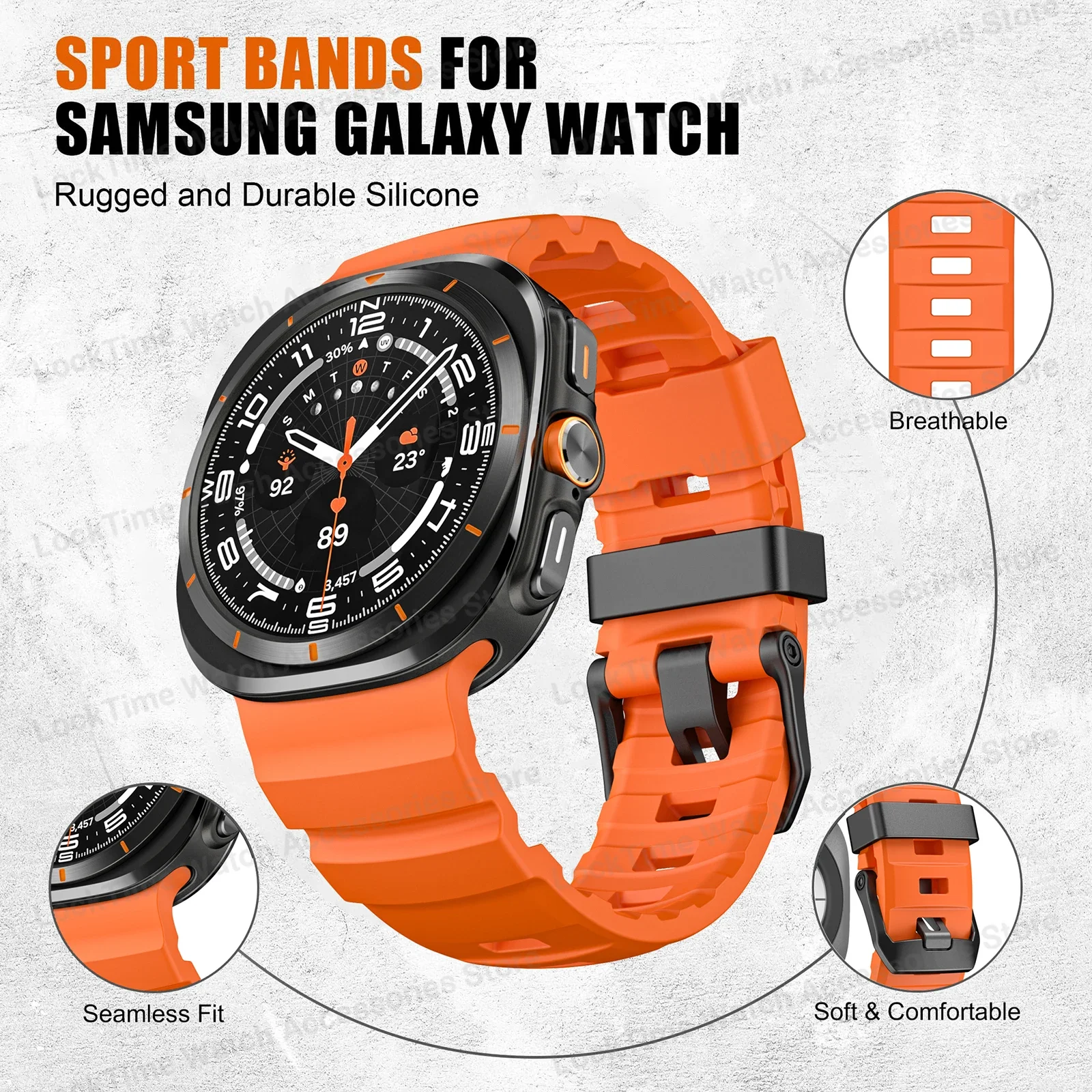 Cinturino in silicone per Samsung Galaxy Ultra 47mm cinturino sportivo per Galaxy Watch Ultra 47mm accessorio braccialetto Smart Watch Correa