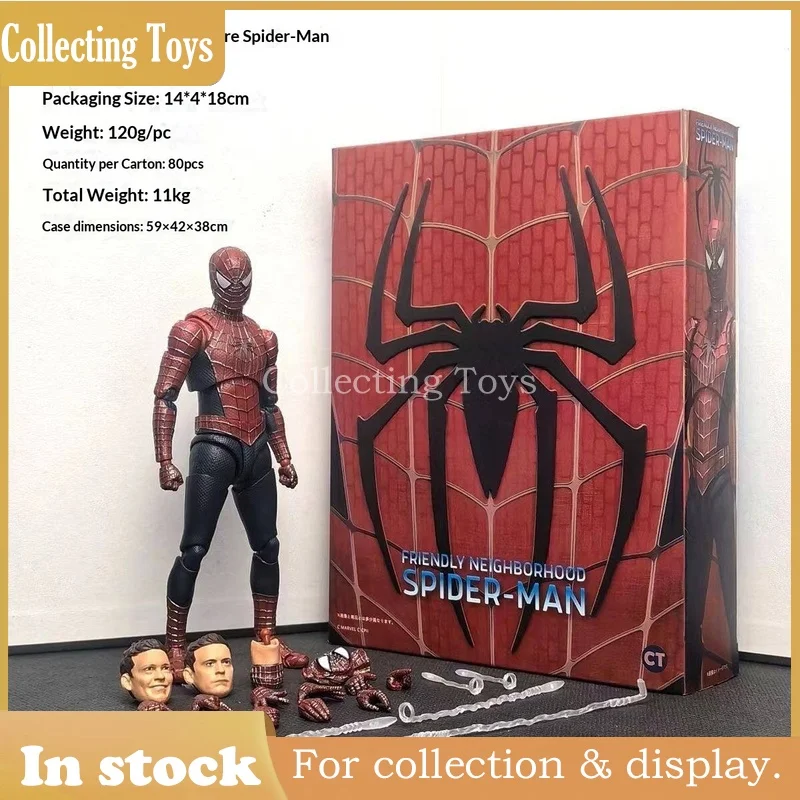 

Spider Man Tobey Maguire No Way Home Black Suit Articulated Action Figure Model Toy for Collectors in Original Packaging