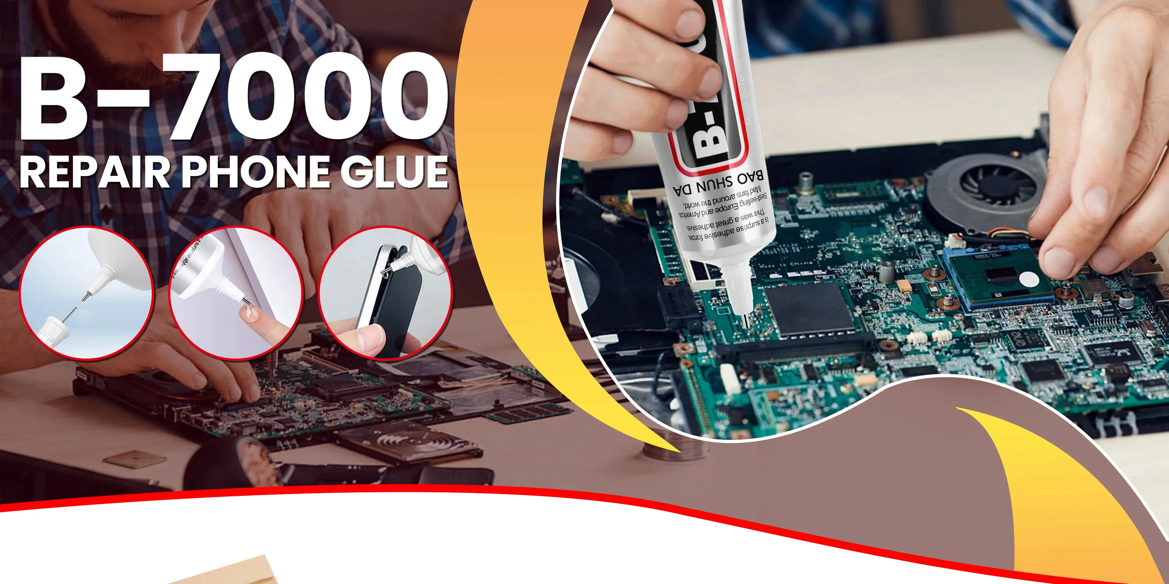 B7000/T7000 Klebstoff für Mobiltelefone, Schmuck, Metall und Glas – Wasserfester transparenter/schwarzer Klebstoff, 110 g – Reparatur von Bildschirmen – Detail 3