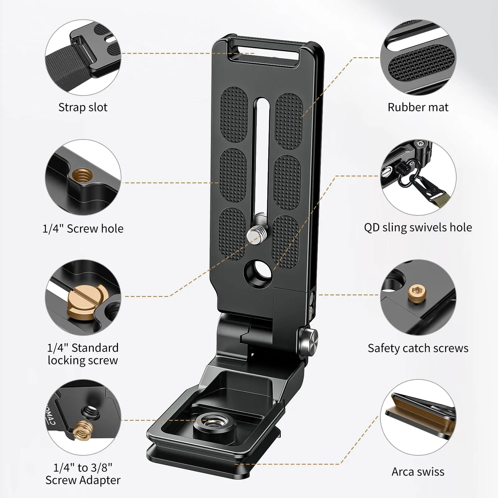 2024 Foldable DSLR Camera L Bracket Arca Type QR Quick Release Plate Vertical Mount for Canon Nikon Sony Osmo Stabilizer Monopod