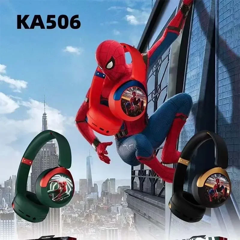 

New Disney Headphones Bluetooth for Spider Man Foldable Wireless Headsets Stereo Sound Laptop Earphones Kids Anime Cartoon KA506