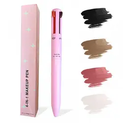 Multifunctional Four-in-One Cosmetic Pen Long-lasting Eyebrow Pen Rotating Lip Liner Waterproof Sweat Proof Makeup Pen Cosmetics