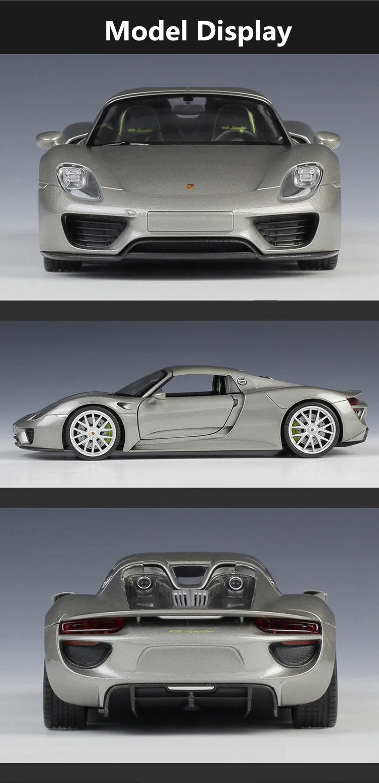 Welly 1:24 Porsche 918 Legierung Sportwagen Modell Druckguss Metall Rennwagen Fahrzeuge Modell Simulation Sammlung Kinder Spielzeug Geschenk – Detail 3