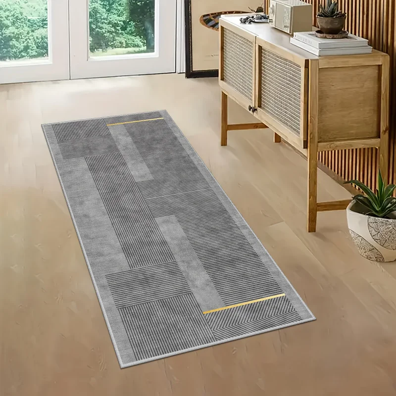 VIKAMA Modern Minimalist Geometric Runner Rug Entrance Hallway Anti-Slip Doormat Balcony Kitchen Rug Home Decor