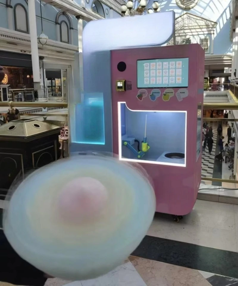 24Hours Unmanned Candy Vending Machine Remote Monitoring Fully Automatic Candy Floss Snack Machine with Windows System
