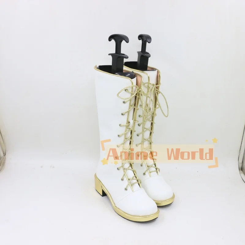 Children Boys Girl KPOP Rumi Cosplay Shoes Boots Demon Huntrix Hunters White Long Boot Women Men Halloween Carnival Party Prop