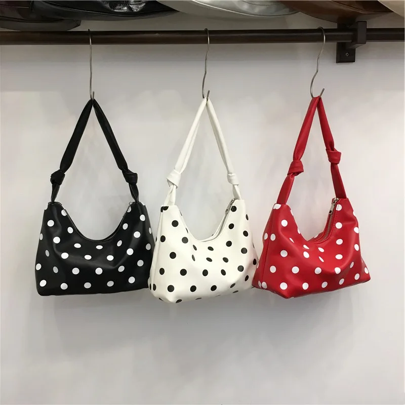 

Fashion Pure Color Polka Dot Women's Shoulder Bag Trendy Spring Summer Small Bag New Style Female Hobo Underarm Bag 2025