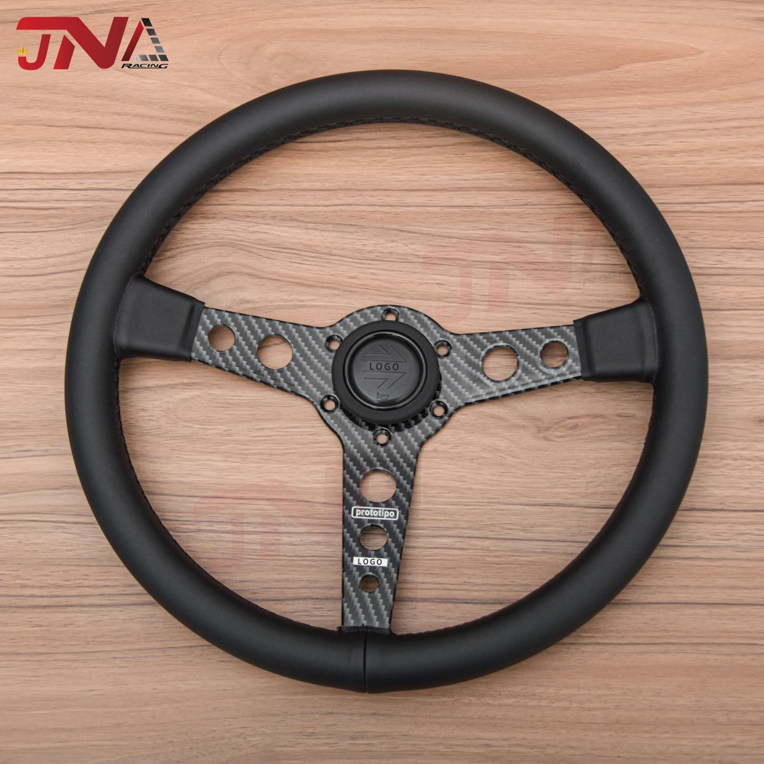 MOMO Prototipo Steering Wheel Carbon Grain White Stitching JDM Racing Sports Steering Wheel