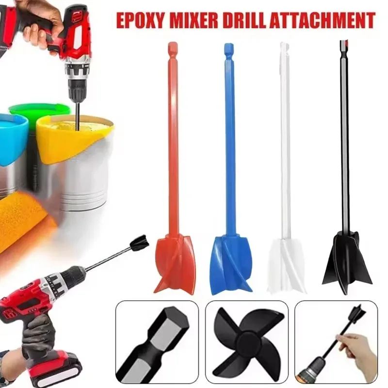 Epoxy Mixer Stick Paint Stirring Rod Putty Cement Paint Mixer Attachment With Drill Chuck Epoxy Resin Latex Oil Paint Mixing