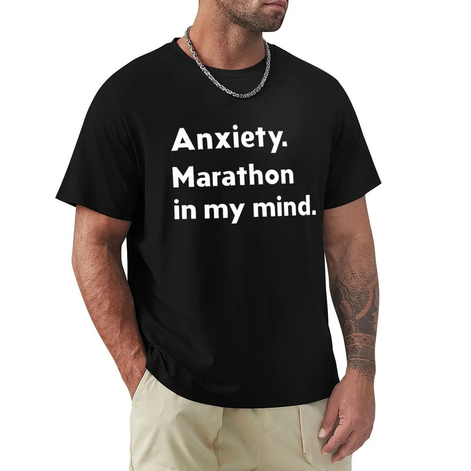 

anxiety funny T-Shirt Festival Casual Short Sleeve