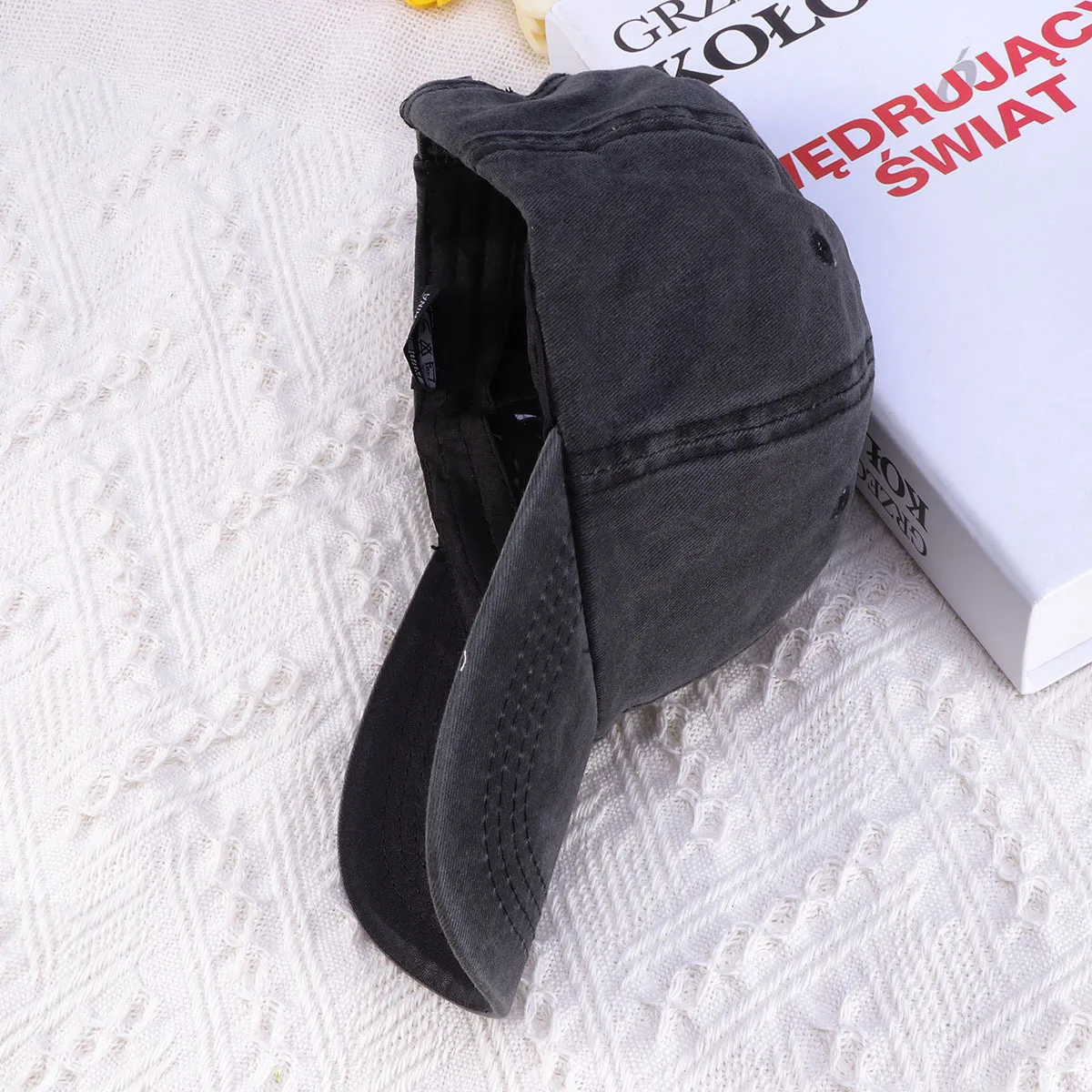 

Denim Baseball Retro Peaked Cap Black Adjustable Buckle Unisex Vintage Style Outdoor Vacation Hat Baseball Hat