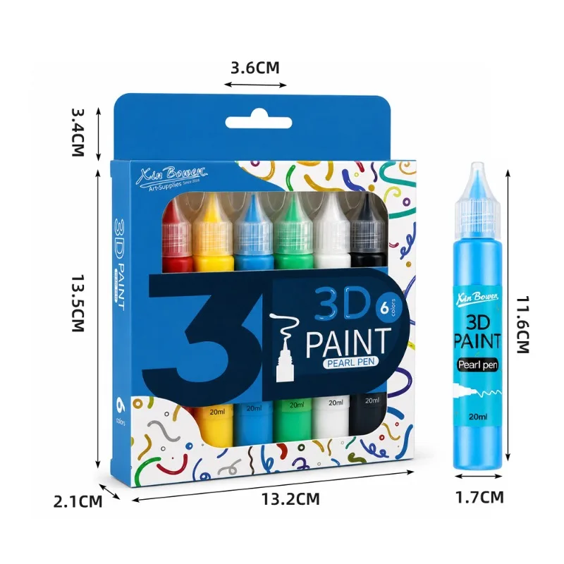 3D Emboss Paint Set DIY Stereo Painting Pigment for Clothes Glass Journal Decor Parent‑Child Handcraft Art Supplies