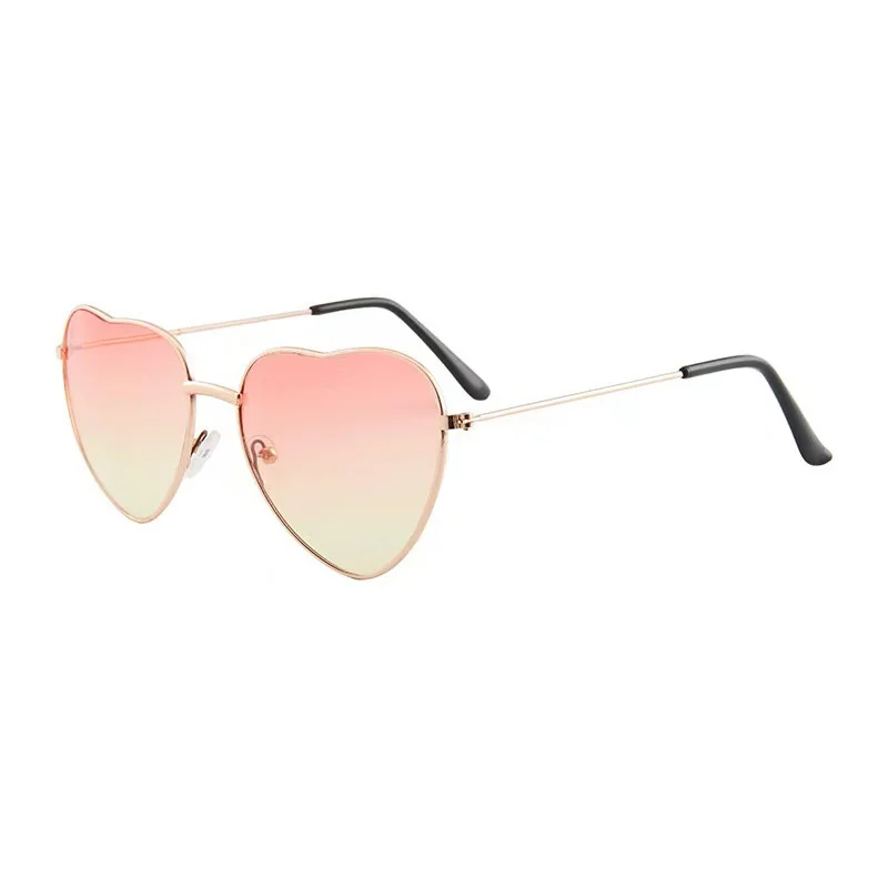 Fashion Vintage Metal Heart Shaped Sunglasses Men Women Love Ocean Piece Sun Glasses Outdoor UV400 Shades Eyewear Ladies Goggles