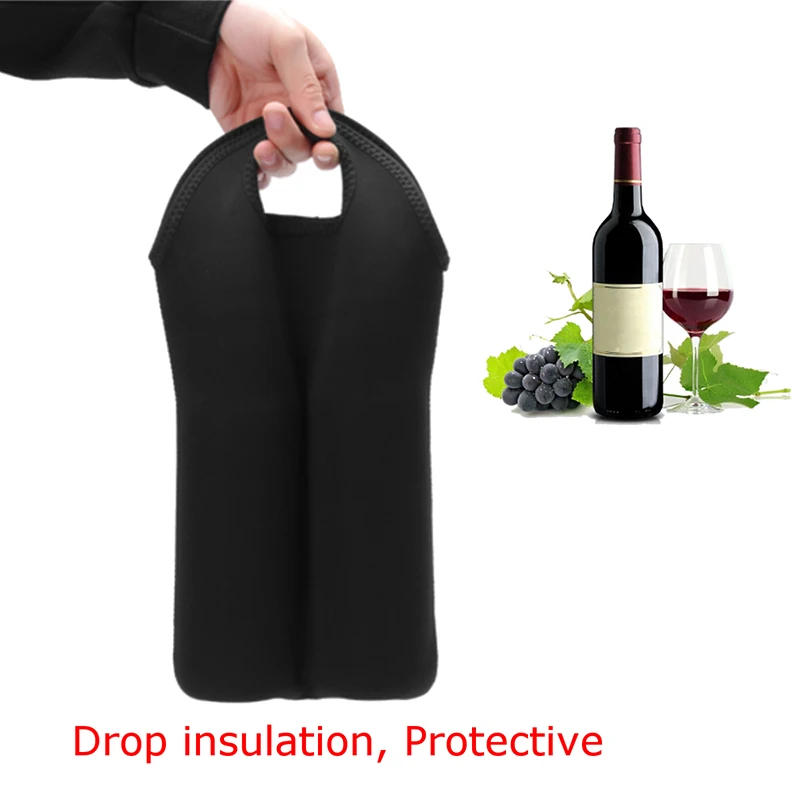 Wine Bottle Freezer Bag Neoprene Portable Cooler Wine-bottle Bag Carry 2 Wine Bottles For Birthday Parties Protect Bottles