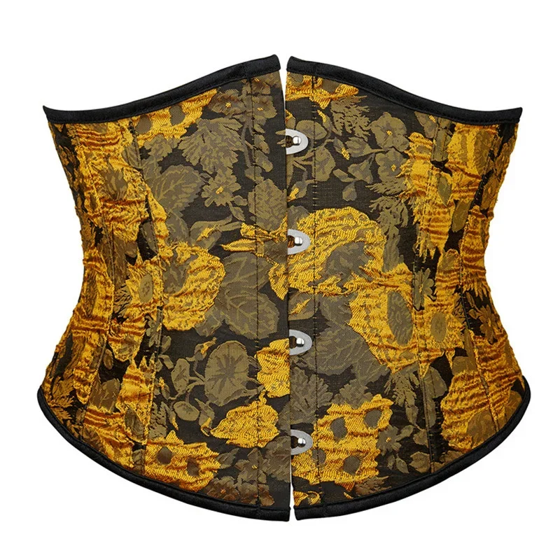 Sunflower Floral print Corset Mujer For Women Underbust Bustier Waist Trainer Slimming Body Shape Sexy Lingerie Short Torso