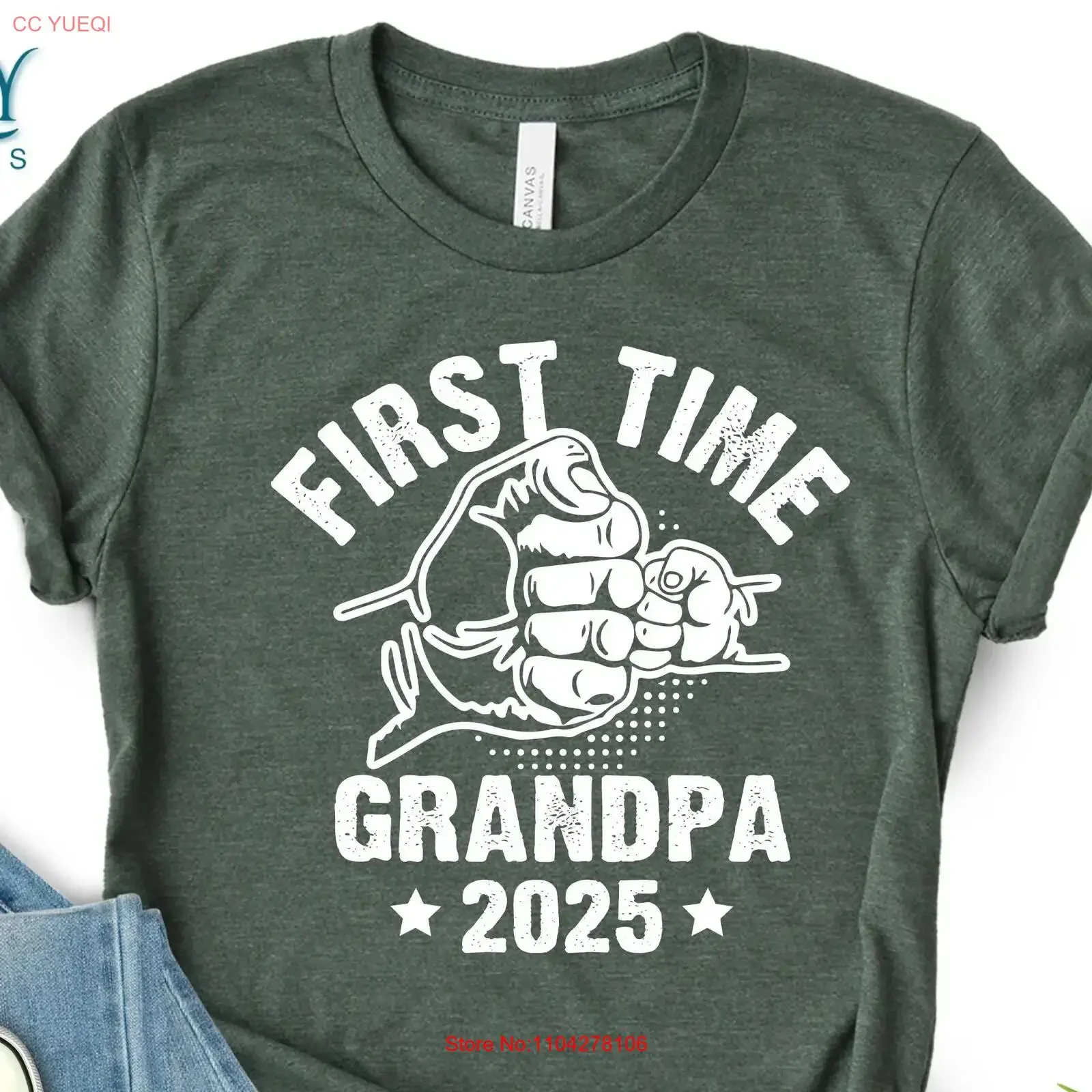 Promoted to Grandpa T Shirt New 2025 First Time Pregnancy Reveal for Grandfather vintage Washed streetwear Unisex Slightly