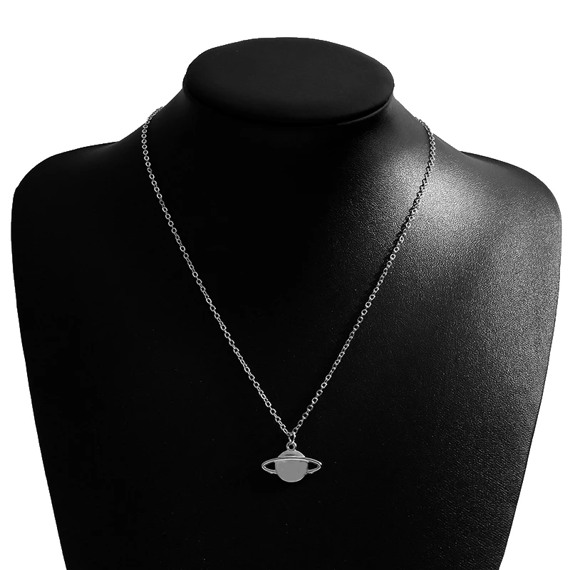 Aihua Mode Metall Saturn Halskette für Frauen Männer Kurze Kette Anhänger Halskette Geschenk Collier Mädchen Geburtstag Geschenke – Detail 7