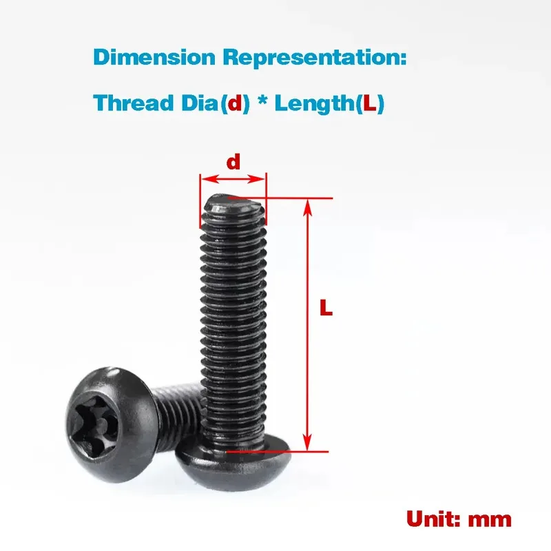 

Black 304 Stainless Torx Anti Theft Screw Requires Special Tool for High Security Applications M3 M10 Flat Round Head