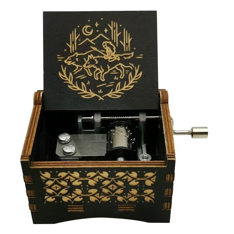 Princess Music Box Mononokeing Musical Box Wood Hand Crands Wind Up Music Box for Men Women