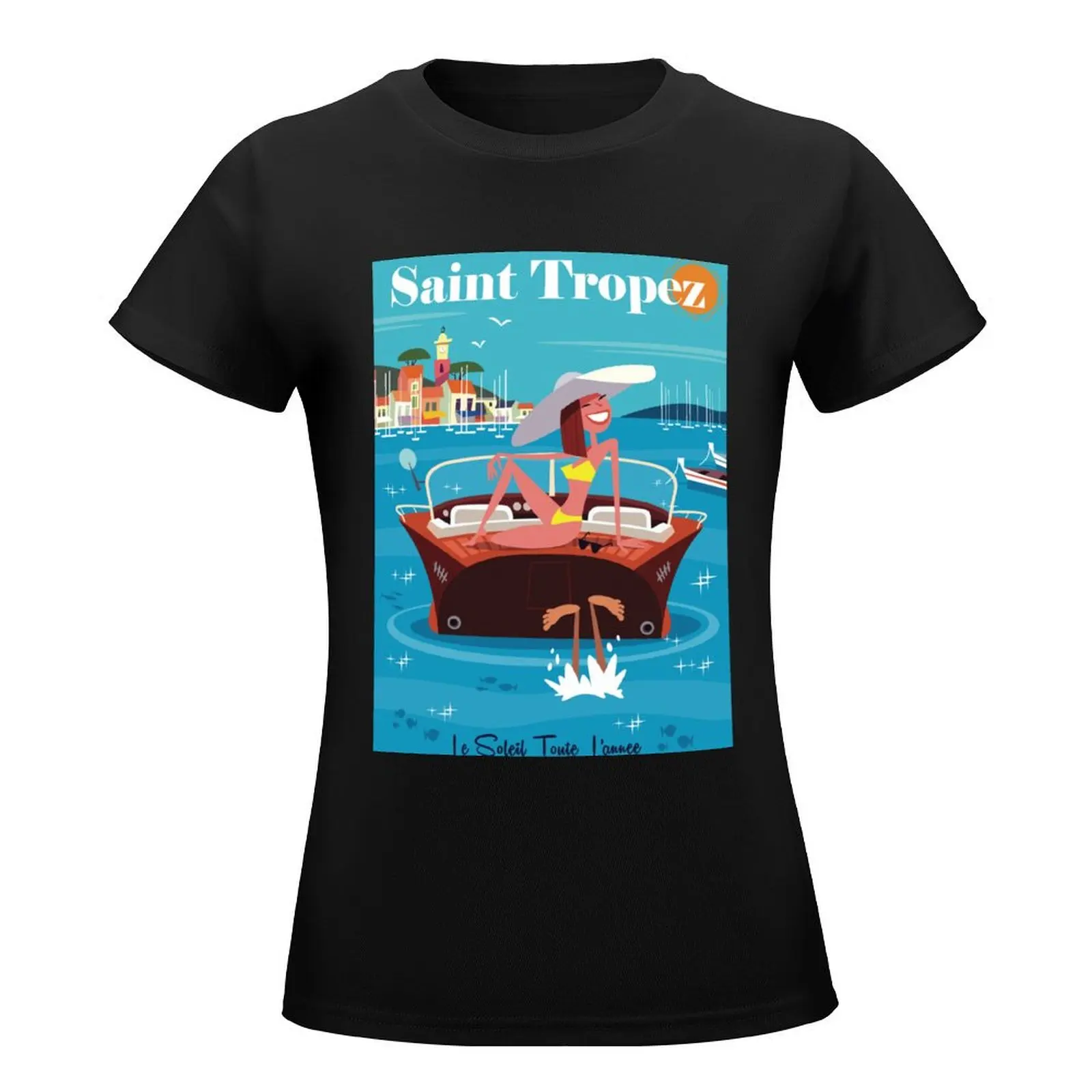 St Tropez poster T-Shirt cute clothes lady clothes tight shirts for Women