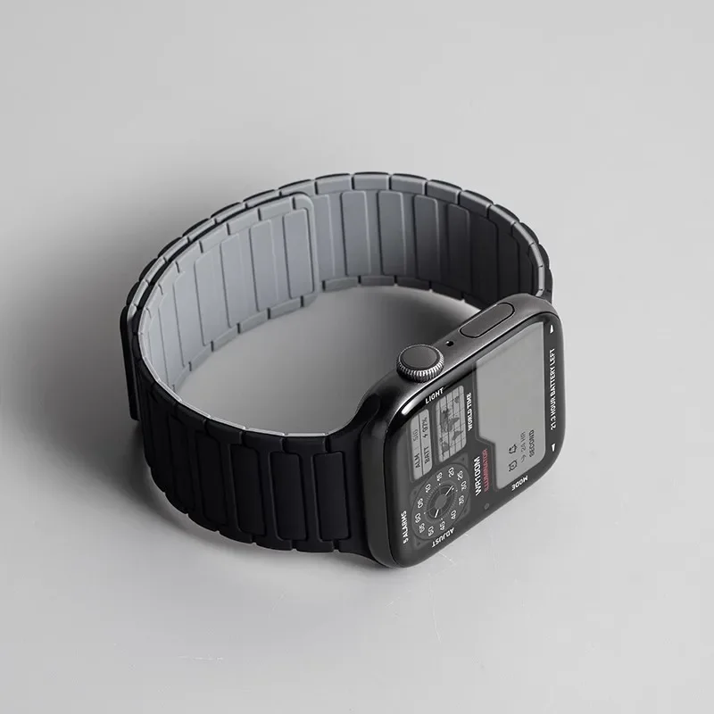 Silicone Strap for Apple Watch 46mm 42mm 49mm 45mm 41mm 44mm 40mm Magnetic Band for IWatch Ultra 2 Series 11 10 9 8 7 6 SE 5 4 3