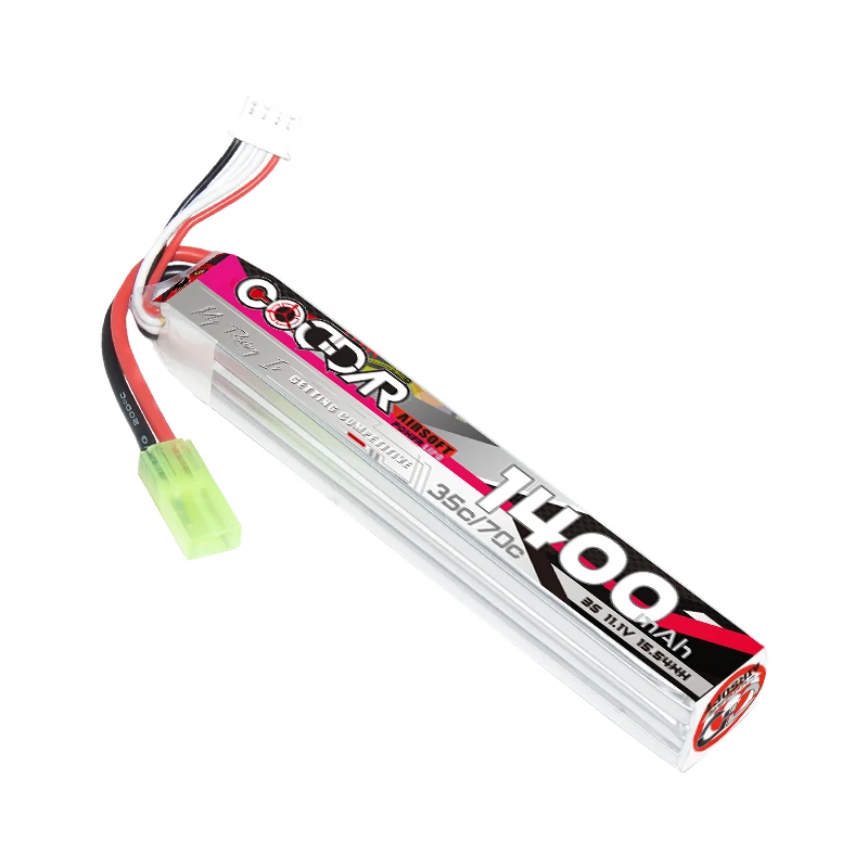 CODDAR 11.1V 1400mAh 35C per pistola ad acqua 3S batteria Lipo per pistola ad aria compressa giocattoli elettrici pistole parte con spina T XT30