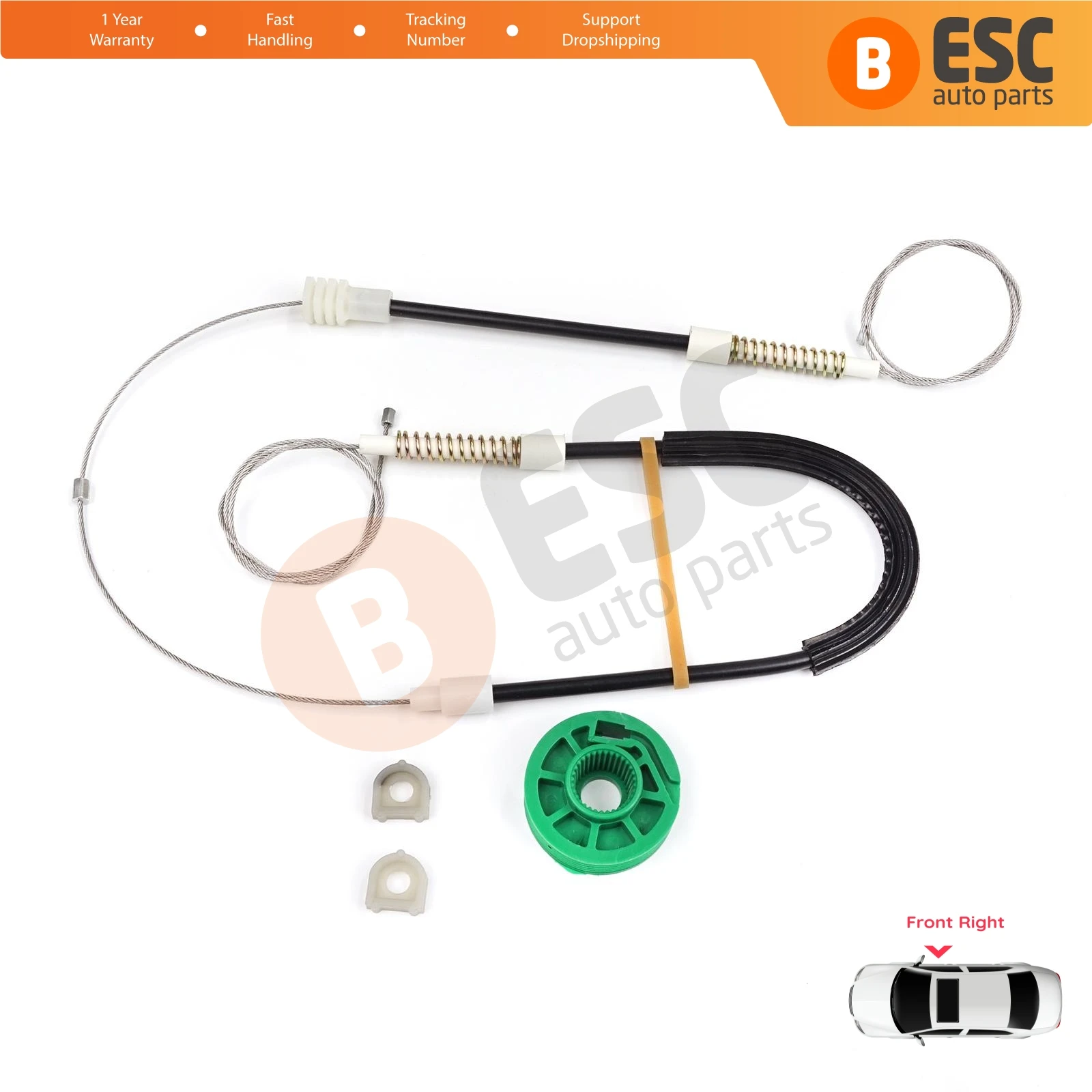 EWR5042 Electric Window Regulator Repair Kit Front Right Door for Audi A6 C4 4A 1994-1998 100 C4 4A 1990-1994 4/5 Door 4A0837462