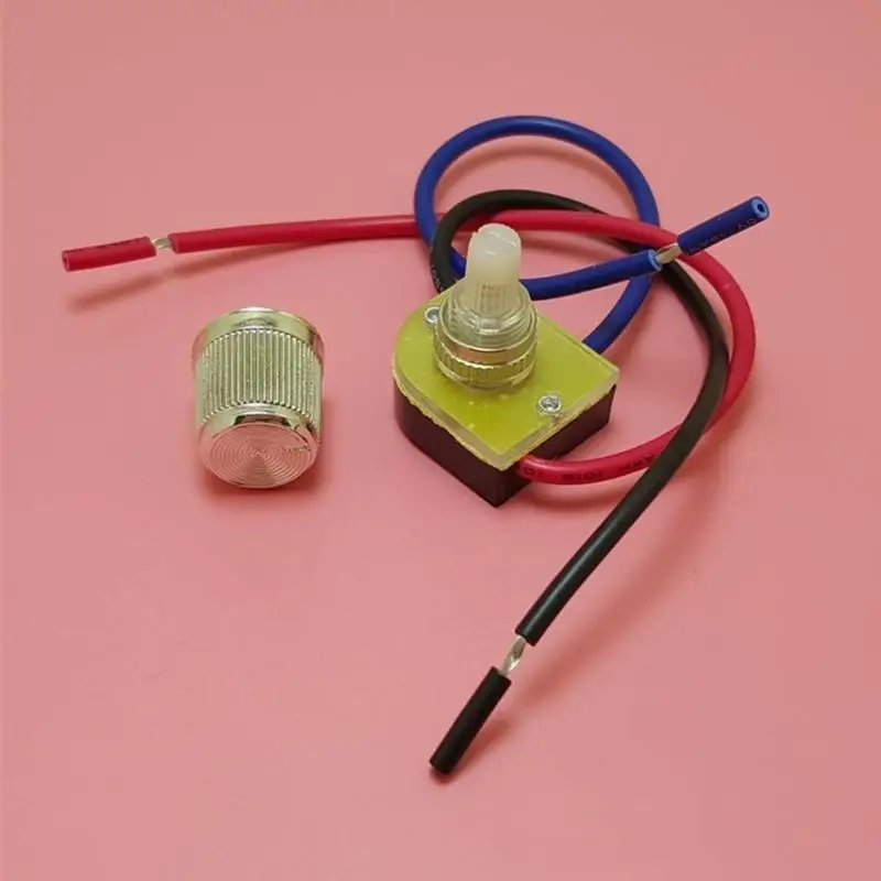 U0DE Interruptor rotativo 3 vias com 2 circuitos, estilo rotativo liga/desliga, interruptor luz dossel, botão latão,