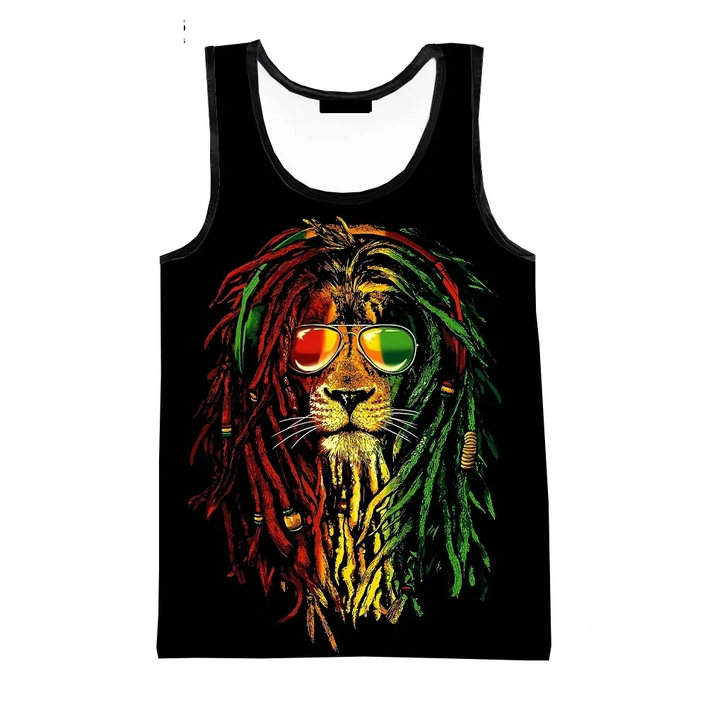 New 3D Bob Marley Vest Fashion Fitness Summer Men Tank Tops Sleeveless Women Hip Hop Harajuku Streetwear Unisex Beach Undershirt