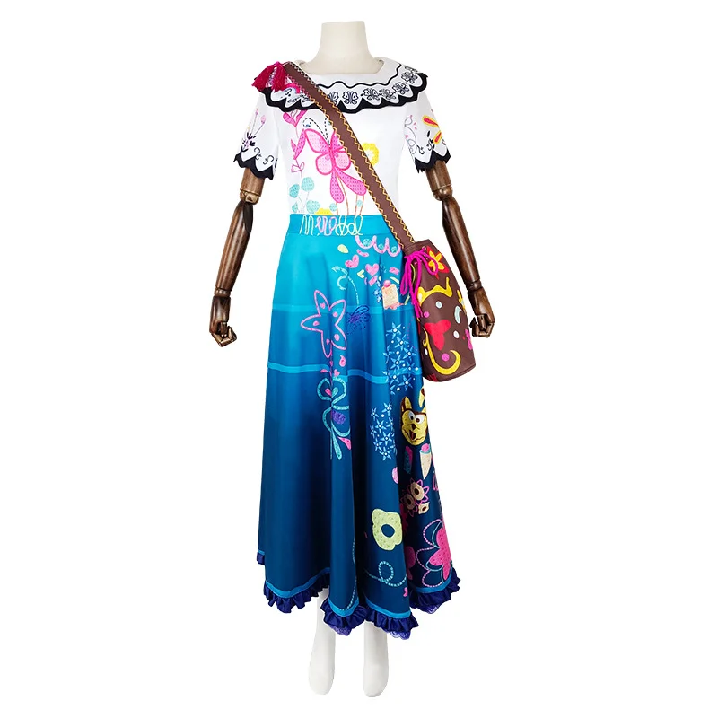 

Anime Encanto Mirabel Cosplay Costume Top Skirt Women Girls Princess Dress Christmas Halloween Printed Cartoon Fantasy Dress