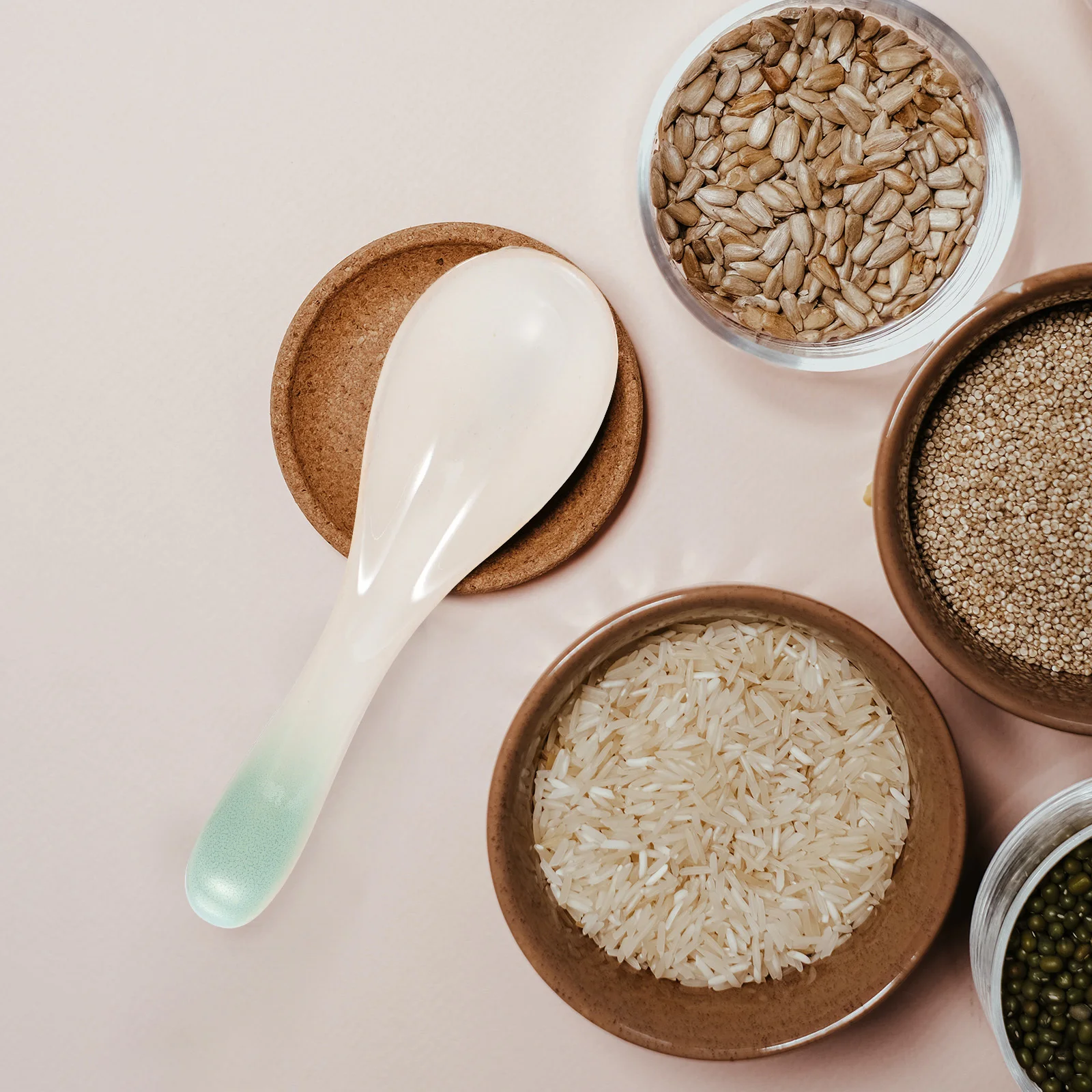 

4Pcs Elegant Ceramic Soup Spoons Practical Design for Canteens Kitchens Japanese Ceramic Spoon Soup Spoon for Home