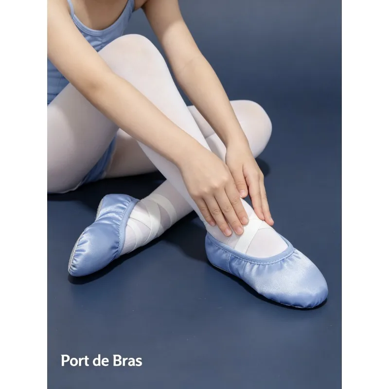 Girls Cat Paw Non-slip Satin upper Ballet Shoes Ballerina Dance Slippers for Kids Professional Training Women Body Shaping flats