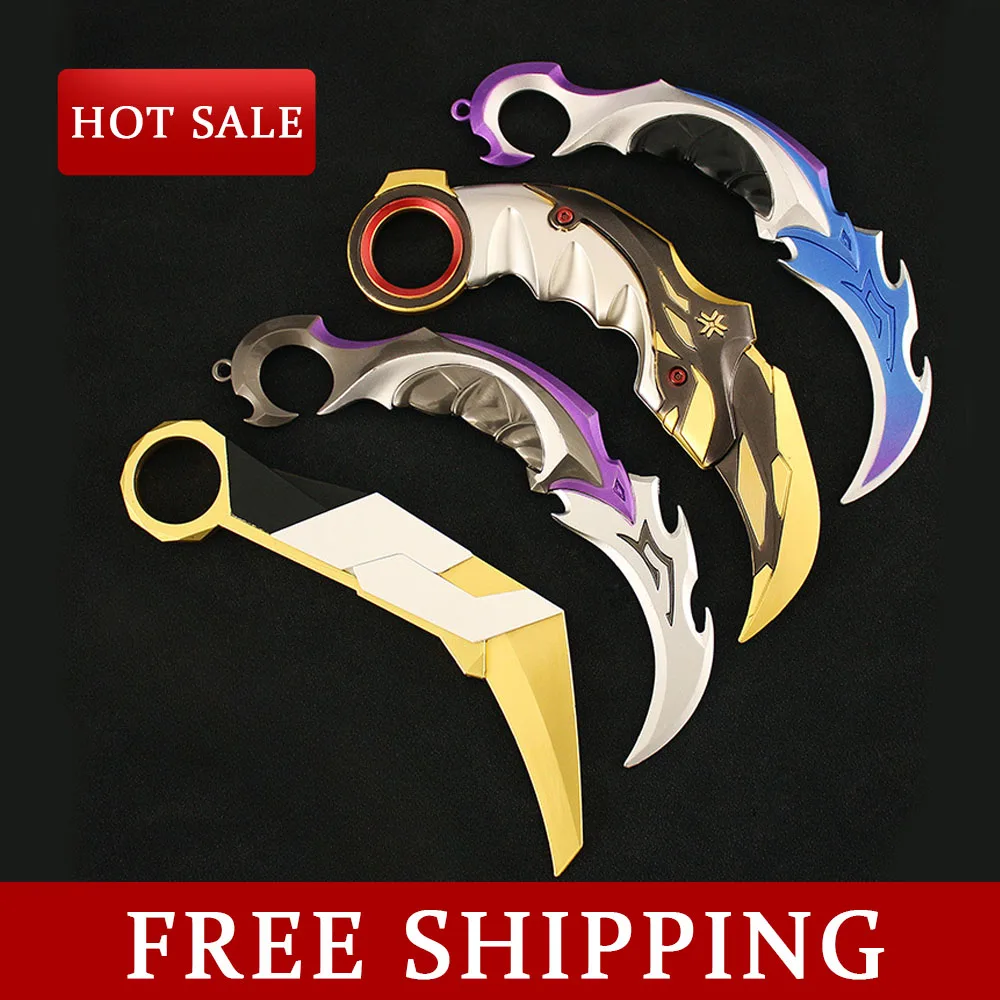 16CM/22CM Valorant Champions 2021/ Prime 2.0 Reaver Karambit Game Periphery Full Metal Craft Weapon Model Claw Knifes Boy Toy