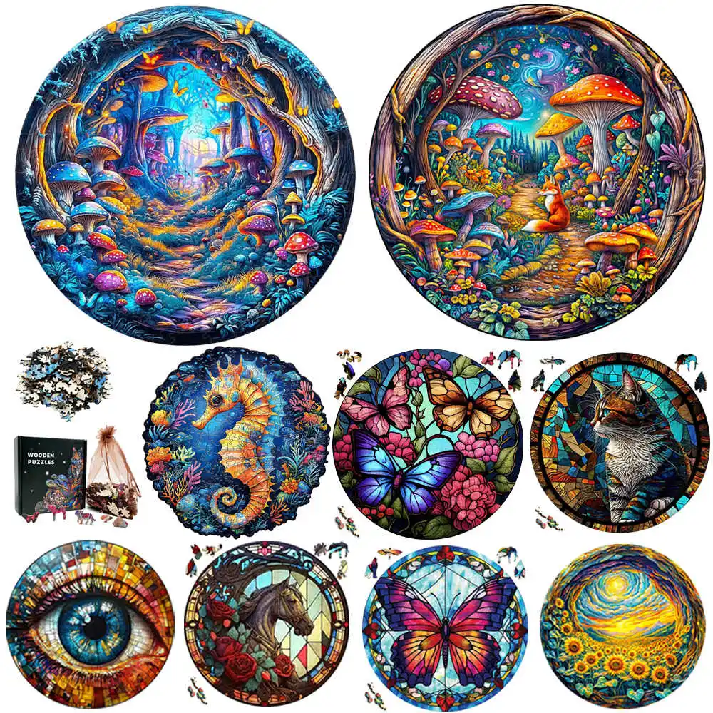 

Красивые грибы, деревянные головоломки с животными для взрослых и детей, умные милые деревянные головоломки с бабочками, распакованные игрушки, подарок на праздник