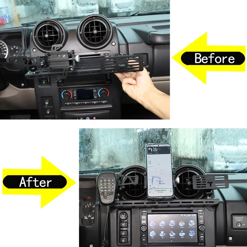 Aluminum alloy For Hummer H2 2003-2007 car dashboard multi-function mobile phone holder car interior modification accessories