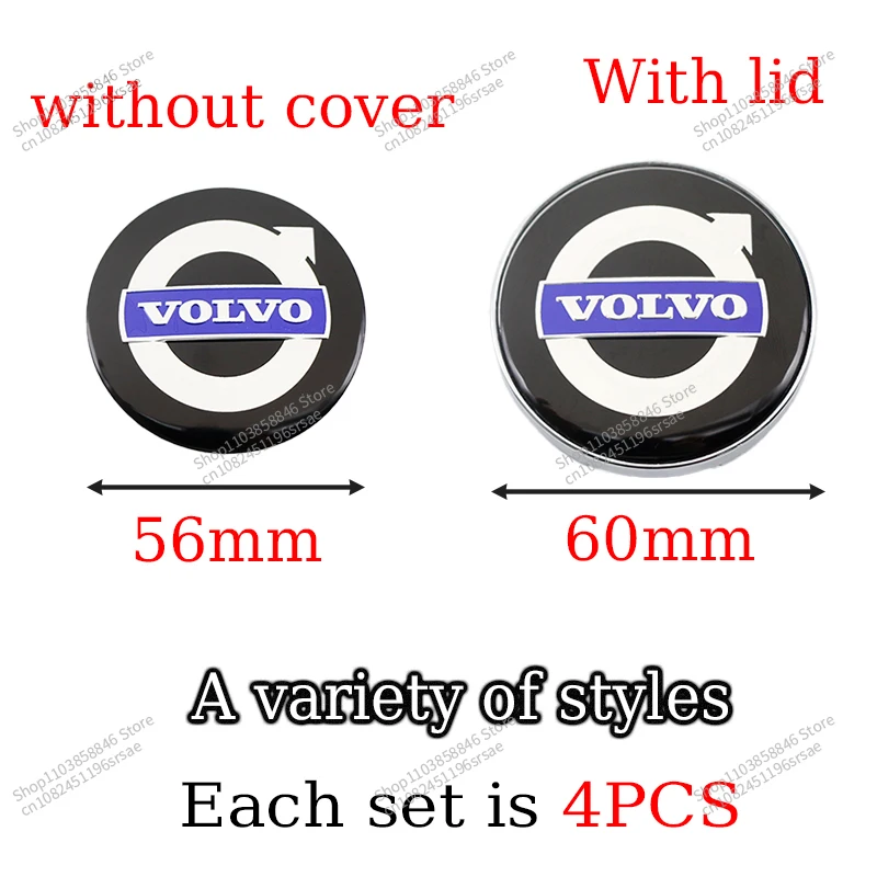 4 pz 56/60mm coprimozzo auto adesivo ruota emblema decalcomania decorazione accessori per Volvo V90 XC40 XC60 XC90 XC70 S60 S90 C50 S80L