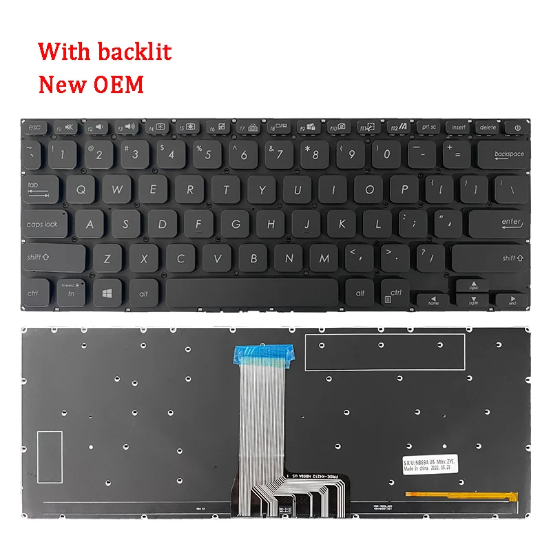 New ORIGINAL Laptop Keyboard For ASUS M409B A412D X412U X412F R423 R424F V4000D V4000F V4000U X509 M509 Y5200F Y5200FB Y5000F