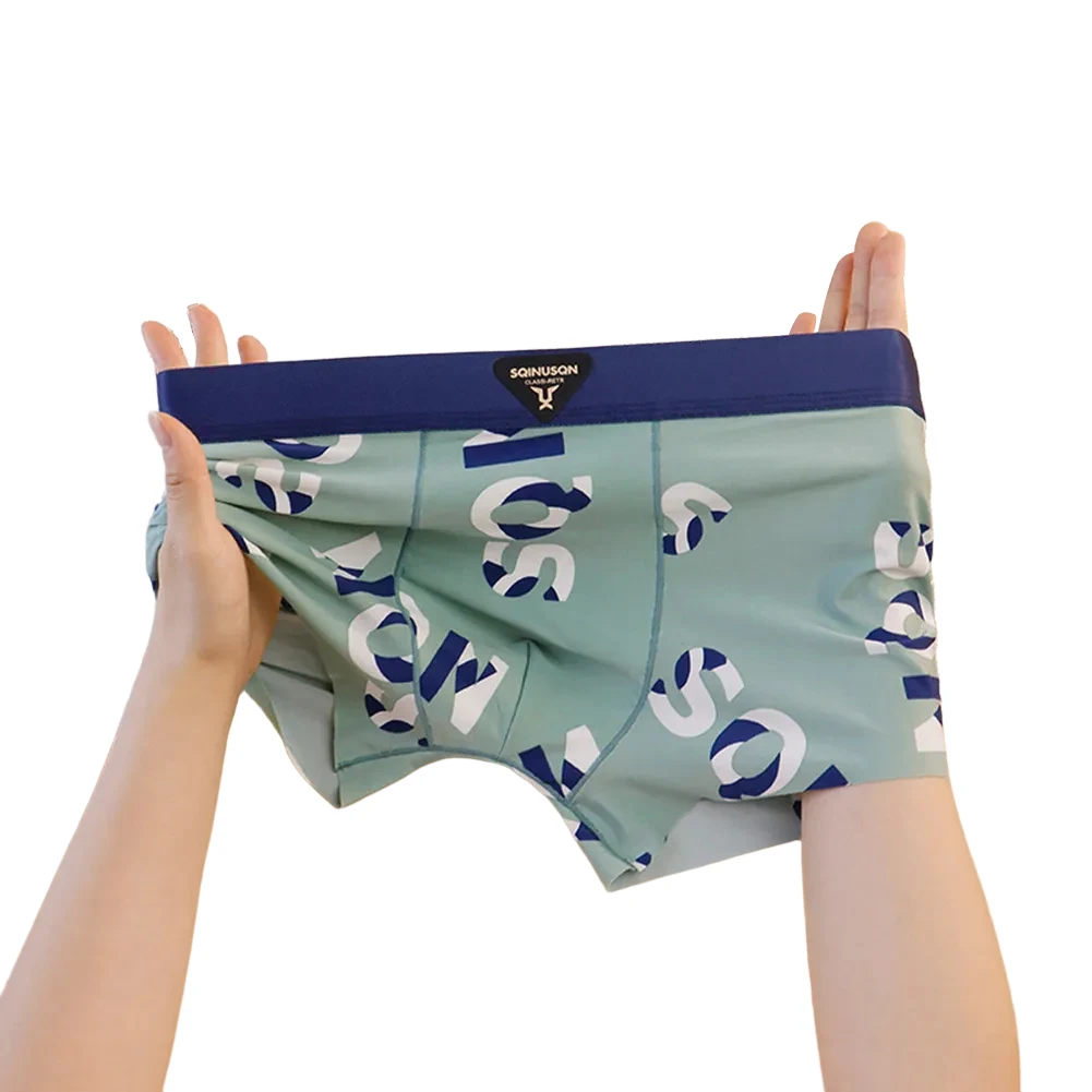 

Men Print Flat Corner Underwear Breathable Boxers U Convex Pouch Homewear Trunks Male Lingerie Sexy Shorts U Convex Pouch