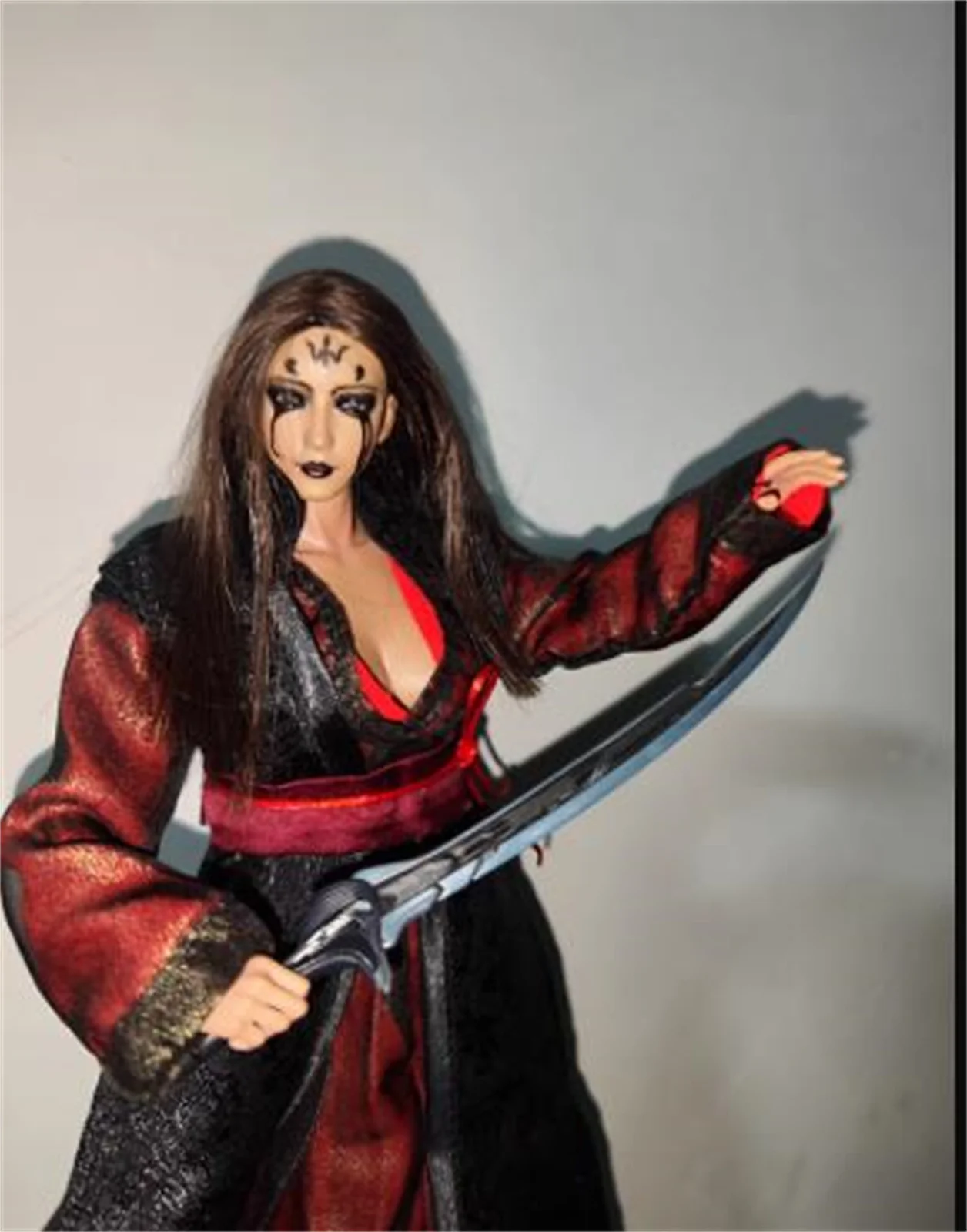 

Black red Long Dress Coat 1/6 Scale Male Clothes Dress Hanfu Robe Outfit Ancient Suit Clothes for 12inch Action Figure Toys