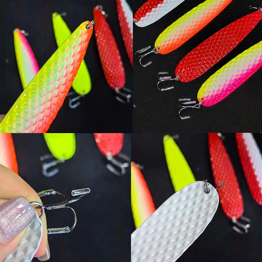 Flutter Spoon Lure 120mm/19g Sprzęt wędkarski Metalowa łyżka Przynęta wędkarska z kotwiczką