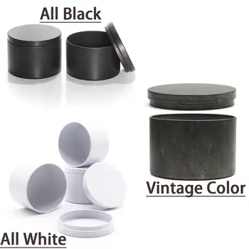 Sada 12 černých plechovek na svíčky o objemu 113 g, esteticky příjemné dózy s bezpečnými víčky na výrobu svíček 10 nejlepší prodej plechovky na svíčky - №1